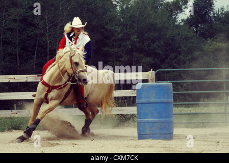 Canna racer su quarter horse 'bit' / harvard, Illinois Foto Stock