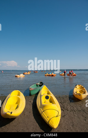 Spiaggia a Oka Parchi Nazionali, Lago di due montagne, il fiume Ottawa Laurentians Canada Foto Stock