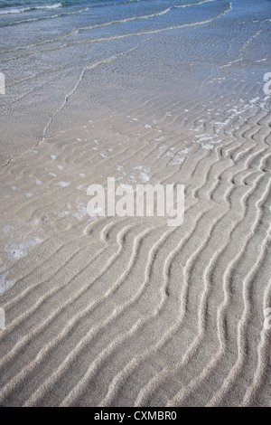 Modelli di sabbia su Traigh Cille-bharra, Barra, Ebridi Esterne, Scotland, Regno Unito Foto Stock