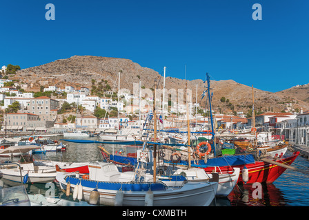 Il porto di Hydra, Grecia Foto Stock