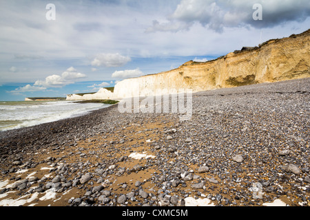 Birling Gap e le Sette Sorelle, East Sussex England Regno Unito Foto Stock