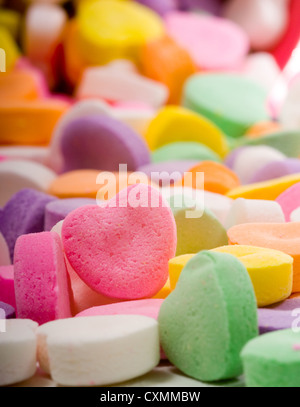 Blank Candy cuore - cuore di Conversazione - Aggiungi il tuo testo - cuore rosa è messa a fuoco Foto Stock