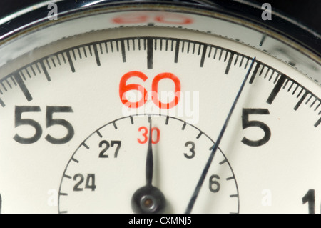 La faccia di un antico cronometro Foto Stock
