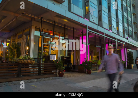 New York, NY, STATI UNITI D'AMERICA, 4 stelle Boutique Hotel, 'Hotel Gansevoort', 'Meatpacking District' , la notte Foto Stock