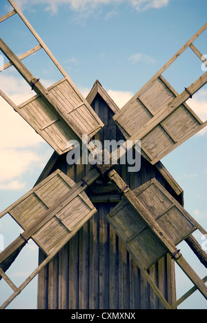 Chiusura del vecchio mulino a vento dell'isola di Öland, Svezia Foto Stock