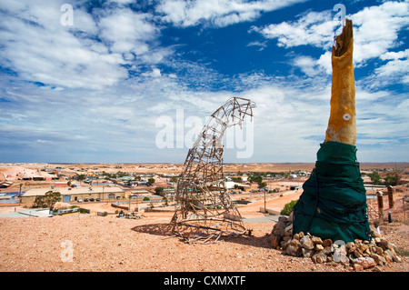 Città d'Opale Coober Pedy nel deserto del Sud Australia. Foto Stock