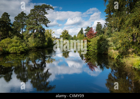 Lago presso il Bedgebury Pinetum Natura & Adventure Park, Kent, Regno Unito Foto Stock