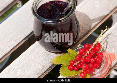 marmellata di ribes rosso Foto Stock