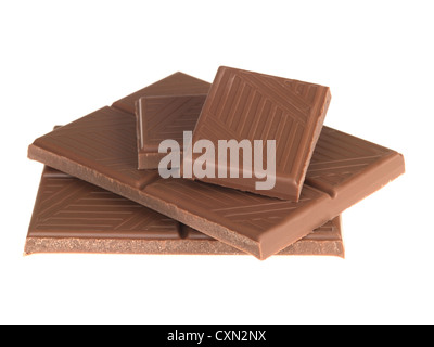 Bar di lusso delizioso cioccolato al latte isolata contro uno sfondo bianco con nessun popolo e spazio di copia Foto Stock