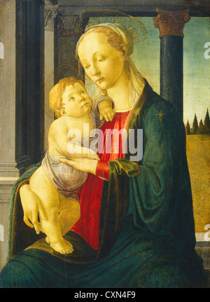 Sandro Botticelli, la Madonna e il bambino italiano, 1446 - 1510, c. 1470, tempera su pannello Foto Stock