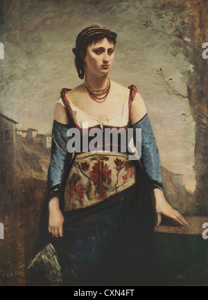 Jean-Baptiste-Camille Corot (francese, 1796 - 1875 ), Agostina, 1866, olio su tela Foto Stock