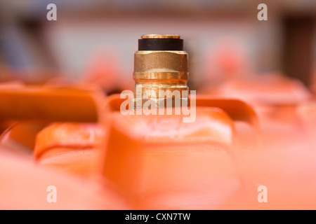 Usato e vuoto Calor Gas cilindri di alimentazione. Cadiz Spagna Foto Stock