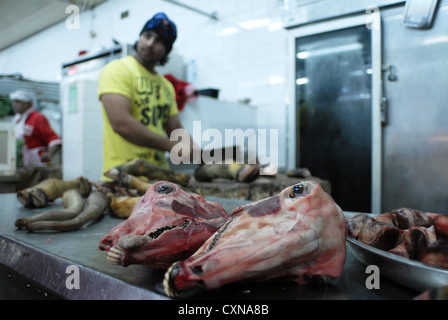 Macelleria Mercato in Dubai, Emirati Arabi Uniti, Emirati arabi uniti, Golfo Persico, la Penisola Arabica, in Asia. Foto Stock