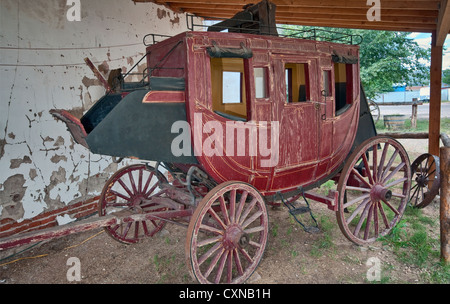 Wells Fargo Coach display sulla strada principale a Panguitch, Utah, Stati Uniti d'America Foto Stock