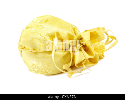 Borsa di doni isolato su uno sfondo bianco. Studio fotografico Foto Stock