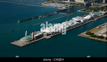 Fotografia aerea Navy Pier Chicago, Illinois Foto Stock