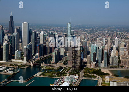 Fotografia aerea del centro di Chicago, Illinois Foto Stock