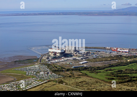 Vista aerea della centrale nucleare di Heysham power station Cumbria Foto Stock