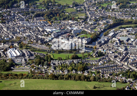 Vista aerea di Kendal in Cumbria Foto Stock