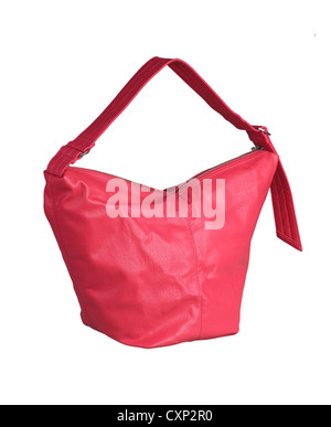 Rosso colorato dolce della signora borsetta su bianco Foto Stock