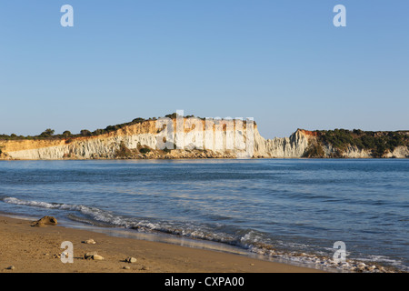 Spiaggia di sabbia (Gerakas) presso l'isola di Zante, Grecia. Foto Stock