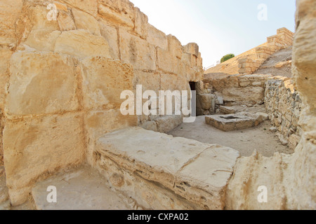 Rovine dell'antica città di Kourion vicino a Limassol, Cipro Foto Stock