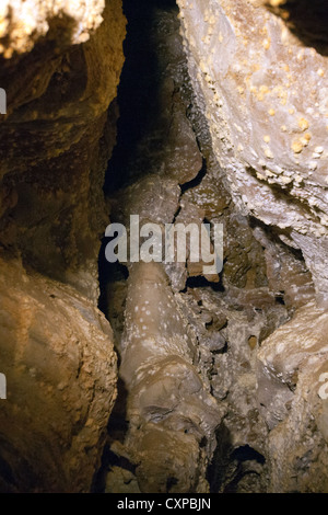 Le formazioni rocciose all'interno della Grotta del Vento, parco nazionale della Grotta del Vento, il Dakota del Sud, Stati Uniti d'America Foto Stock