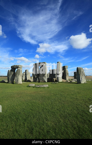 Stonehenge monumento preistorico nel Wiltshire, Inghilterra. Foto Stock