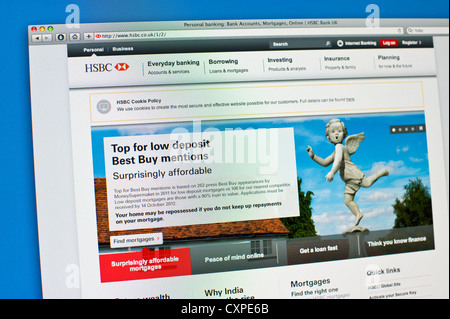Online banking sito Web di HSBC high street bank Foto Stock