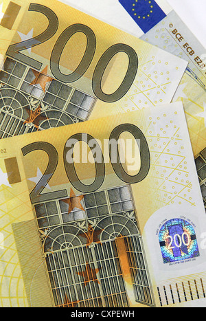 200 euro, banconote, banconote € 200,= Foto Stock