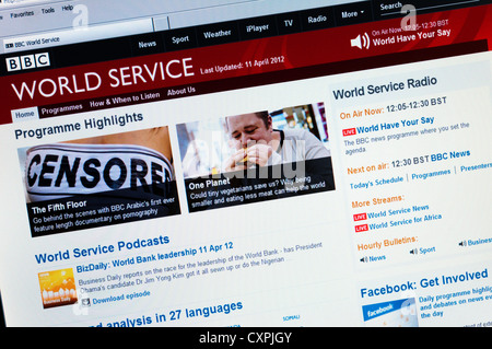 Sito web della BBC World Service. Foto Stock