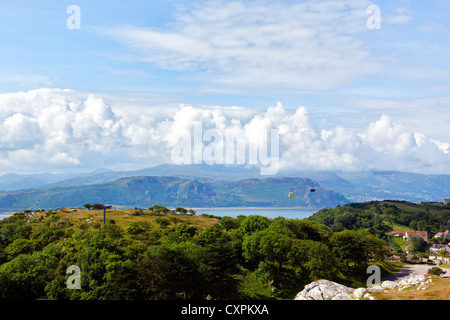 Il Great Orme con Llandudno funivia affacciato sulla Baia di Ormes Foto Stock