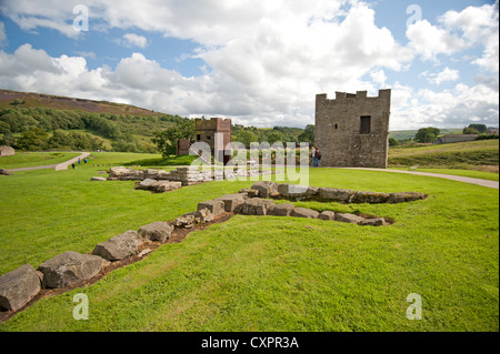 Il romano ricostruito forte di Vindolanda vicino Bardon Mulino è Sito del Patrimonio Mondiale, Northumberland. SCO 8631 Foto Stock