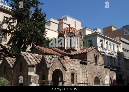 La chiesa di Panaghia Kapnikarea, Ermou Street, Atene, Attica, Grecia Foto Stock