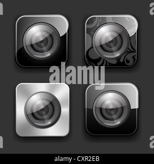Set di alta dettagliata app Fotocamera icone. Foto Stock