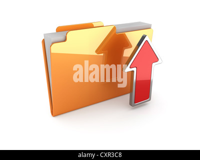 3d illustrazione della cartella di caricamento su sfondo bianco Foto Stock
