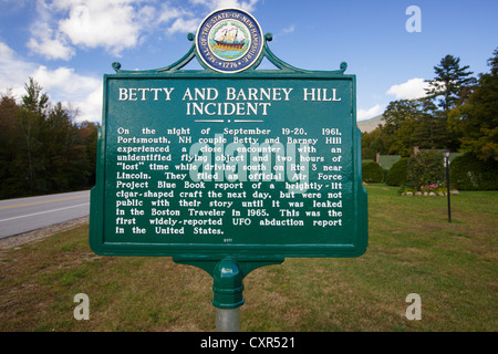 Betty e Barney Hill incidente nelle White Mountains, New Hampshire USA Foto Stock