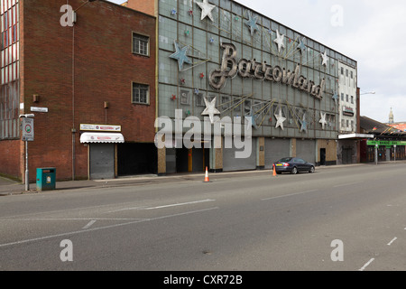 La facciata e il segno del mercato Barrowland e della sede musicale su Gallowgate a Glasgow, Scozia, Regno Unito Foto Stock