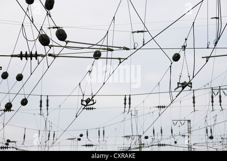 Tettuccio di linee ferroviarie, Germania, Europa Foto Stock