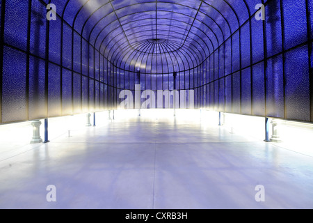 Il cielo all'interno di installazione, scritto su corpi celesti, di Soledad Sevilla, Palacio de Cristal, Crystal Palace, padiglione di vetro Foto Stock