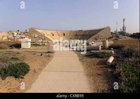 Teatro romano, Anfiteatro, Cesarea o Cesarea Maritima, Israele, Medio Oriente e Asia Occidentale, Asia Foto Stock