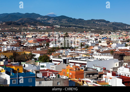 Panorama dei tetti di La Laguna, nordest Tenerife, Tenerife, Isole Canarie, Spagna, Europa Foto Stock