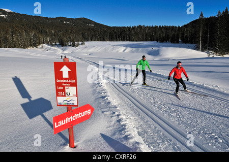 I fondisti, Winklmoosalm alp, Reit im Winkl, regione Chiemgau, Baviera, Germania, Europa Foto Stock