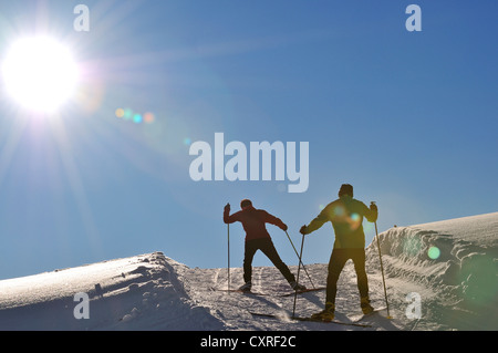 I fondisti, Winklmoosalm alp, Reit im Winkl, regione Chiemgau, Baviera, Germania, Europa Foto Stock