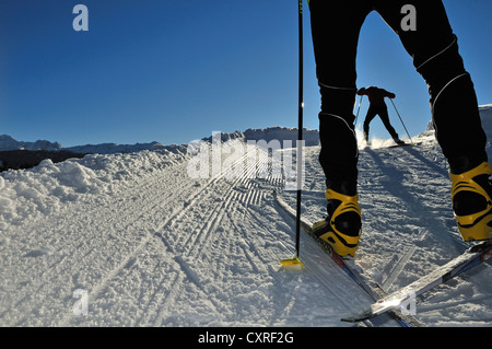 I fondisti, Winklmoosalm alp, Reit im Winkl, regione Chiemgau, Baviera, Germania, Europa Foto Stock