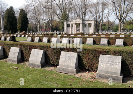 Guerra sovietica tombe nel cimitero Zentralfriedhof, Simmering, Vienna, Austria. Foto Stock