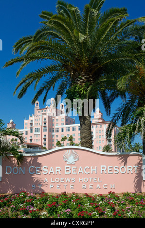 Don Cesar Beach Resort, St. Pete's Beach, San Pietroburgo, Florida, Stati Uniti d'America Foto Stock