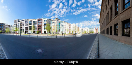 Vista panoramica, villette a schiera in Kurstrasse Street, il complesso di edifici del Foreign Office, destro -Mitte, Foto Stock