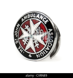 Vintage St John Ambulance Associazione di appartenenza di smalto bavero badge. Foto Stock