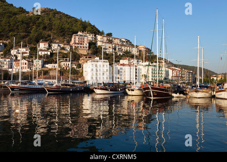 Fethiye marina, Lycian coast, Lycia, Mare mediterraneo, Turchia Foto Stock